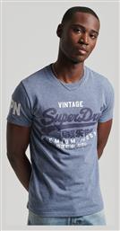 Superdry Vintage Ανδρικό T-shirt Κοντομάνικο Γαλάζιο