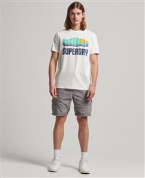 Superdry Vintage Great Outdoors Ανδρικό T-shirt Natural White Marl με Στάμπα