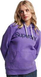 Superdry W Γυναικείο Φούτερ με Κουκούλα Purple