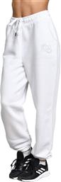Target Ψηλόμεσο Παντελόνι Γυναικείας Φόρμας με Λάστιχο Λευκό Fleece