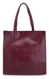 Ted Baker Croccon Γυναικεία Τσάντα Shopper Ώμου Burgundy Kpoko