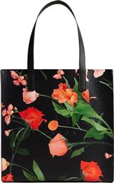 Ted Baker Floral Γυναικεία Τσάντα Shopper Ώμου Μαύρη