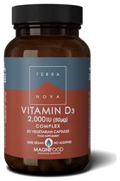 TerraNova Vitamin D3 Complex Βιταμίνη για Ανοσοποιητικό 2000iu 50 φυτικές κάψουλες