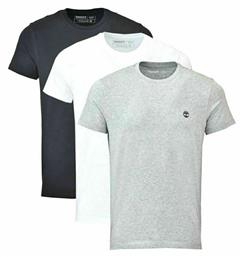 Timberland 3 Pack Ανδρικό T-shirt Κοντομάνικο Black / White / Grey