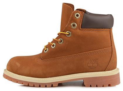 Timberland Δερμάτινα Παιδικά Μποτάκια με Κορδόνια Ταμπά