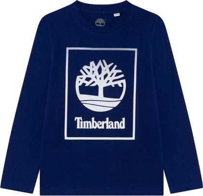 Timberland Παιδική Χειμερινή Μπλούζα Μακρυμάνικη Μπλε