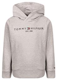 Tommy Hilfiger Fleece Παιδικό Φούτερ με Κουκούλα και Τσέπες Γκρι Essential