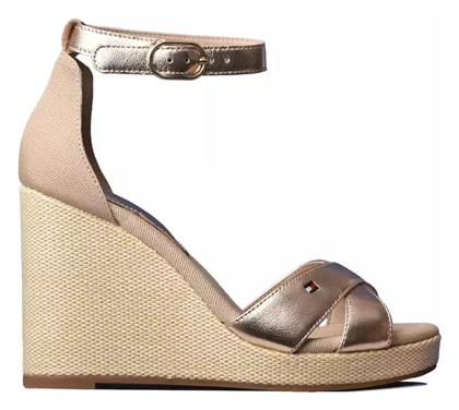 Tommy Hilfiger High Wedge Καλοκαιρινές Γυναικείες Πλατφόρμες Μπεζ