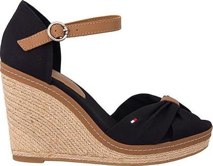 Tommy Hilfiger Iconic Elena Sandal Καλοκαιρινές Γυναικείες Πλατφόρμες Μαύρες από το Epapoutsia