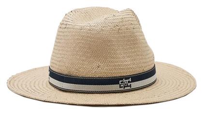 Tommy Hilfiger Iconic Prep Γυναικείο Ψάθινο Καπέλο Fedora Μπεζ