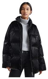 Tommy Hilfiger Κοντό Γυναικείο Puffer Μπουφάν για Χειμώνα Μαύρο από το Modivo