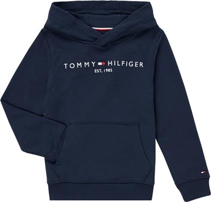 Tommy Hilfiger Fleece Παιδικό Φούτερ με Κουκούλα και Τσέπες Μπλε Essential από το Cosmos Sport