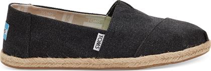 Toms Classic Alpargatas Washed Rope Υφασμάτινες Γυναικείες Εσπαντρίγιες σε Μαύρο Χρώμα από το Z-mall