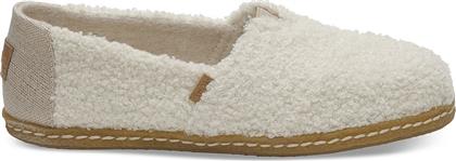 Toms Natural Plush Υφασμάτινες Γυναικείες Εσπαντρίγιες σε Λευκό Χρώμα