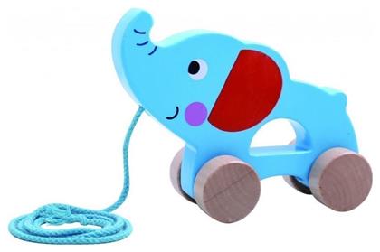 Tooky Toys Ελεφαντας Συρόμενος από Ξύλο για 12+ Μηνών