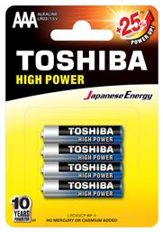 Toshiba High Power Αλκαλικές Μπαταρίες AAA 1.5V 4τμχ