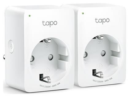 TP-LINK Tapo P100 Μονή Εξωτερική Πρίζα Ρεύματος Wi-Fi με Διακόπτη Λευκή 2τμχ