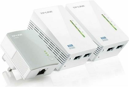TP-LINK TL-WPA4220T KIT v1 Powerline Τριπλό για Ασύρματη Σύνδεση Wi‑Fi 4 και 2 Θύρες Ethernet