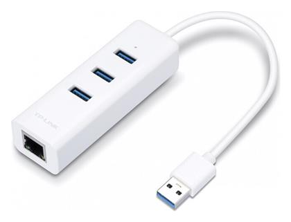 TP-LINK UE330 v3 USB 3.0 Hub 3 Θυρών με σύνδεση USB-A / Ethernet Λευκό (UE330)