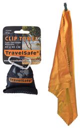 Travelsafe Clip Πετσέτα Προσώπου Microfiber Πορτοκαλί 40x40cm