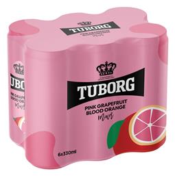 Tuborg Κουτί Σόδα Pink Grapefruit με Ανθρακικό 6x330ml Κωδικός: 36307179