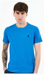 U.S. Polo Assn. Ανδρικό T-shirt Μπλε Μονόχρωμο από το Tobros