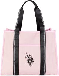 U.S. Polo Assn. Calvados Γυναικεία Τσάντα Shopper Ώμου Ροζ από το Designdrops