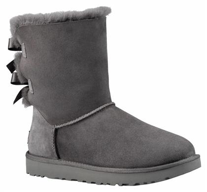 Ugg Australia Bailey Bow II Suede Γυναικείες Μπότες με Γούνα Γκρι από το Spartoo