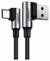 Ugreen Angle (90°) / Braided USB 2.0 Cable USB-C male - USB-A male Γκρι 2m (20857)