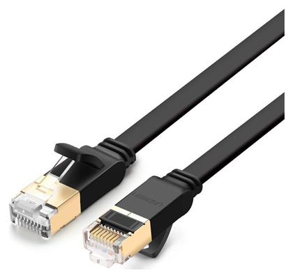Ugreen Flat U/FTP (STP) Cat.7 Καλώδιο Δικτύου Ethernet 1m Μαύρο 1τμχ