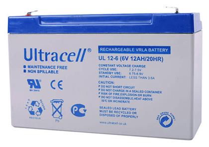 Ultracell UL 12-6 Μπαταρία UPS με Χωρητικότητα 12Ah και Τάση 6V από το Plus4u