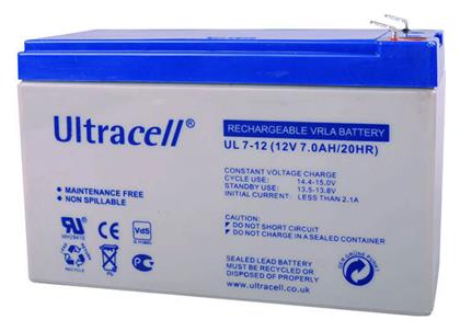 Ultracell UL7-12 Μπαταρία UPS με Χωρητικότητα 7Ah και Τάση 12V από το Polihome