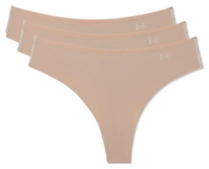 Under Armour Pure Stretch Γυναικεία String 3Pack χωρίς Ραφές Μπεζ από το Z-mall