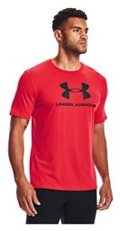 Under Armour Sportstyle Αθλητικό Ανδρικό T-shirt Κόκκινο με Λογότυπο