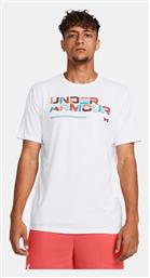 Under Armour Wordmark Ss Ανδρικό T-shirt Κοντομάνικο Λευκό