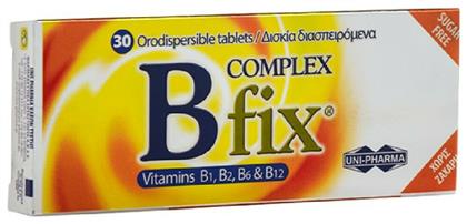 Uni-Pharma B Complex Fix Βιταμίνη για Ενέργεια, Ενίσχυση του Ανοσοποιητικού & το Νευρικό Σύστημα 30 ταμπλέτες