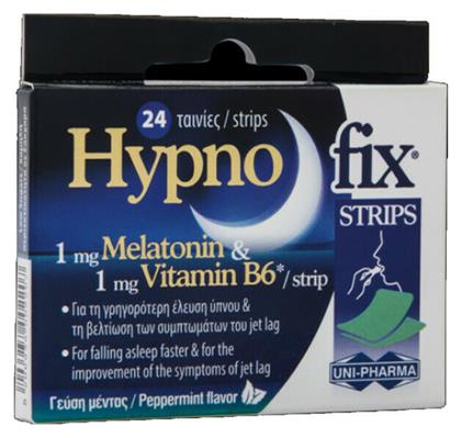 Uni-Pharma Hypno Fix Strips Συμπλήρωμα για τον Ύπνο 24 υπογλώσσια δισκία