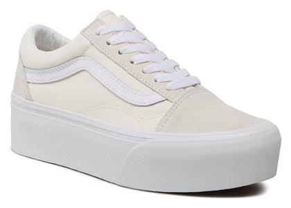 Vans Old Skool Stackform Γυναικεία Flatforms Sneakers Λευκά από το Spartoo