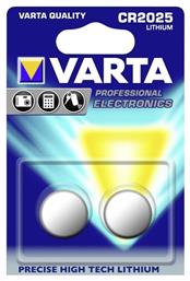 Varta Professional Electronics Μπαταρίες Λιθίου Ρολογιών CR2025 3V 2τμχ από το ΑΒ Βασιλόπουλος