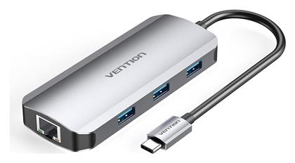 Vention TOHHB USB-C Docking Station με HDMI 4K PD Ethernet και συνδεση 2 Οθονών Γκρι