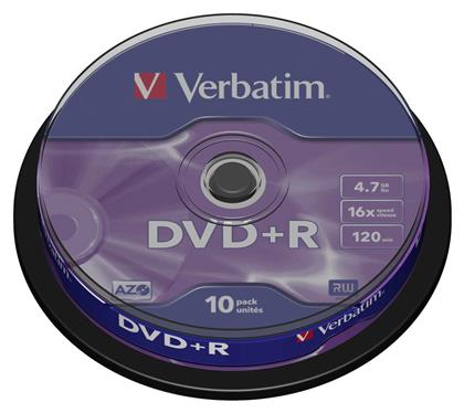 Verbatim Εγγράψιμα DVD+R 16x 4.7GB Cake Box 10τμχ