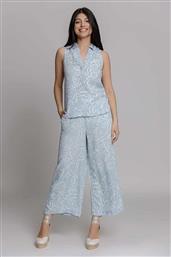 Vero Moda Γυναικεία Ψηλόμεση Υφασμάτινη Παντελόνα με Λάστιχο Γαλάζια από το The Fashion Project
