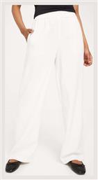 Vero Moda Γυναικείο Ψηλόμεσο Υφασμάτινο Παντελόνι με Λάστιχο σε Wide Γραμμή Λευκό από το Plus4u