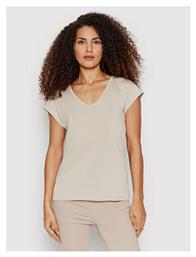 Vero Moda Γυναικείο T-shirt με V Λαιμόκοψη Μπεζ από το Altershops