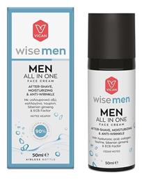 Vican Wise Men 24ωρη All in One After Shave & Ανδρική Κρέμα Προσώπου για Ενυδάτωση, Αντιγήρανση & Ανάπλαση με Υαλουρονικό Οξύ 50ml