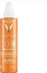 Vichy Capital Soleil Cell Protect Water Fluid Αντηλιακή Κρέμα για το Σώμα SPF30 σε Spray 200ml