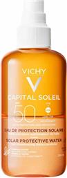 Vichy Capital Soleil Solar Protective Water Enhanced Tan Αδιάβροχο Αντηλιακό Σώματος SPF50 Spray 200ml