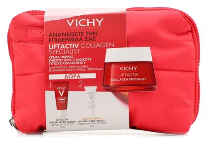 Vichy Promo Pack Liftactiv Collagen Specialist Κρέμα Ημέρας 50ml B3 Specialist Serum 5ml Capital Soleil Spf50+ 3ml & Τσαντάκι 1τμχ