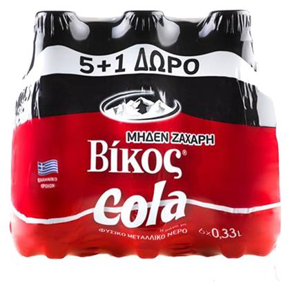 Βίκος Zero Μπουκάλι Cola με Ανθρακικό Χωρίς Ζάχαρη 6x330ml από το ΑΒ Βασιλόπουλος