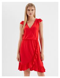 Vila Mini Φόρεμα με Βολάν Κόκκινο